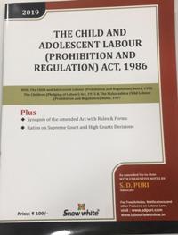  Buy THE CHILD AND ADOLESCENT LABOUR(PROHIBITION AND REGULATION) ACT WITH RULES